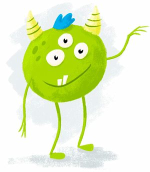 Vihreänsävyinen otus vilkuttaa meille